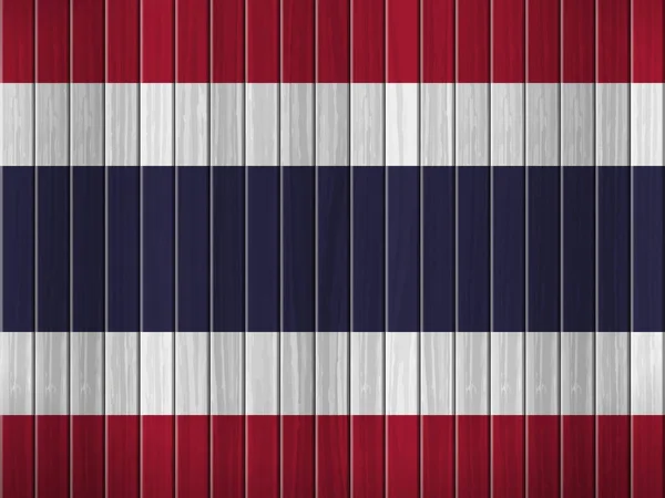 Σημαία Ταϊλάνδης Ξύλινο Φόντο Εικονογράφηση Διανύσματος — Διανυσματικό Αρχείο