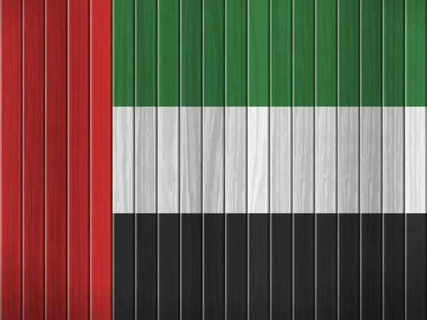Flagge Der Vereinigten Arabischen Emirate Auf Holzgrund Vektorillustration — Stockvektor