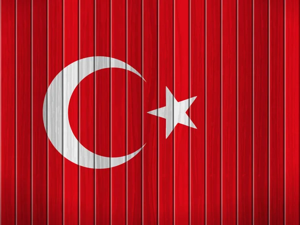 Flaga Turcji Drewnianym Tle Ilustracja Wektora — Wektor stockowy