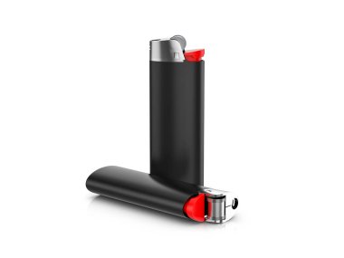 Beyaz arka planda çakmaklar. 3d illüstrasyon.