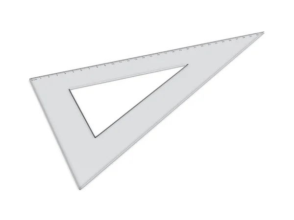 Trojúhelníkový Pravítko Bílém Pozadí Ilustrace — Stock fotografie