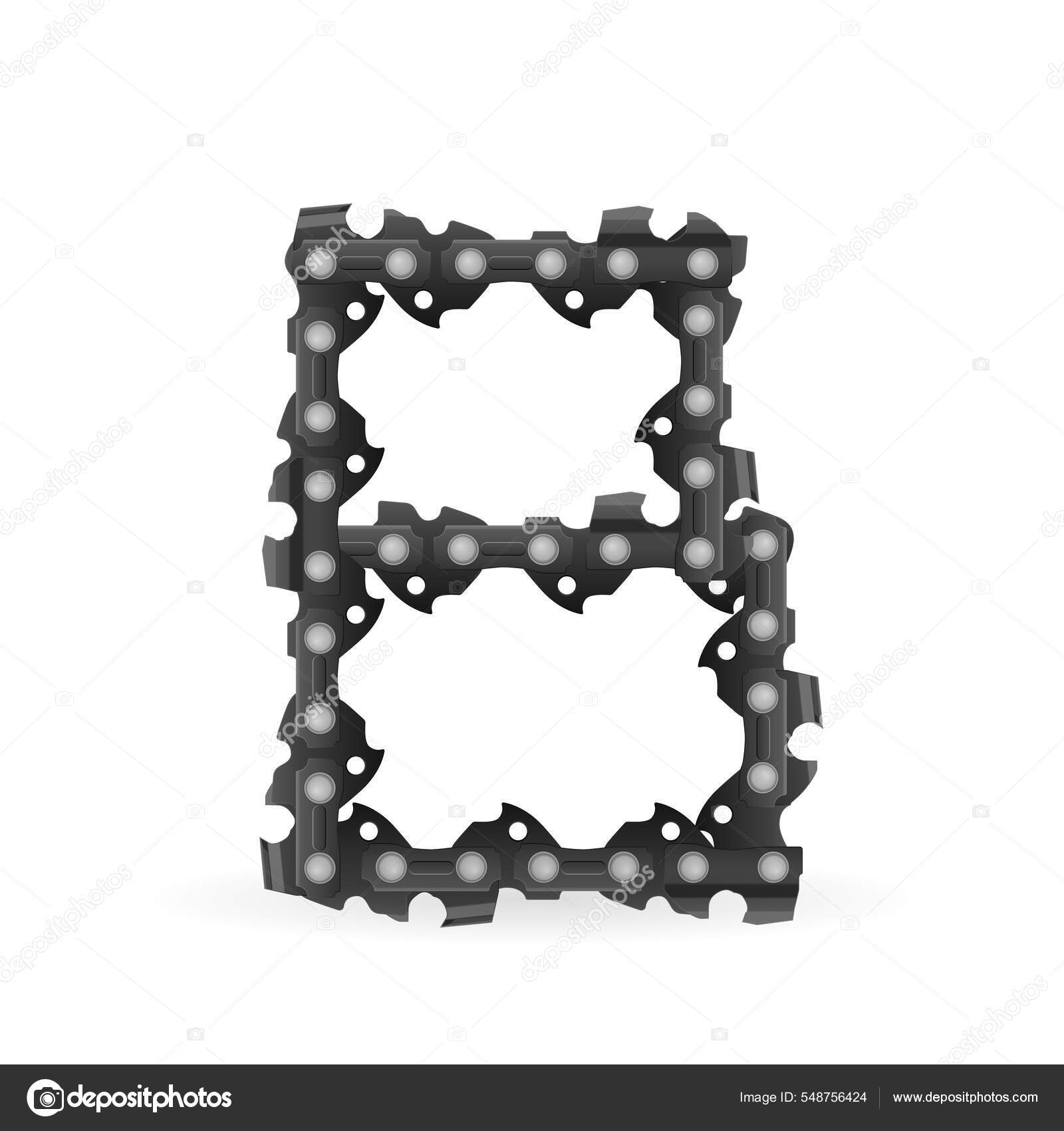 Chainsaw Chain Letter White Background Vector Illustration Stock Vector
