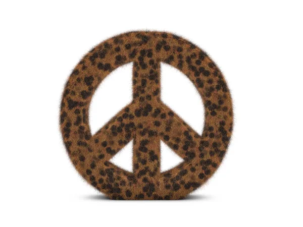 Fur Peace Symbol White Background Illustration — Stock Photo, Image