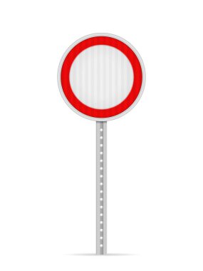 Beyaz arka planda her iki yöne de yol işareti olan tüm araçlar kapalı. Vektör illüstrasyonu.