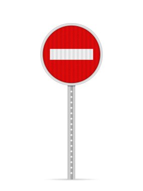 Beyaz arka planda giriş işareti yok. Vektör illüstrasyonu.