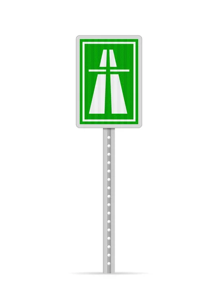 Highway Road Sign White Background Vector Illustration — Stock Vector