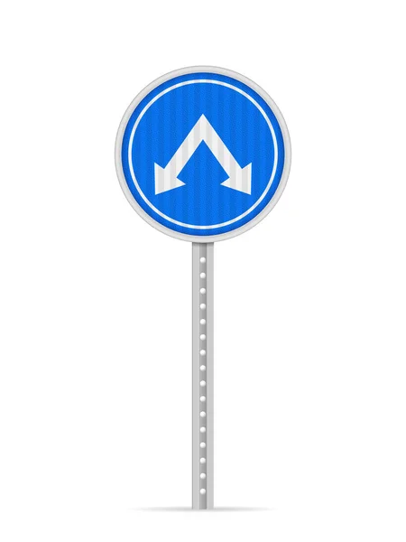 Keep Right Left Road Sign White Background Vector Illustration — Stock Vector