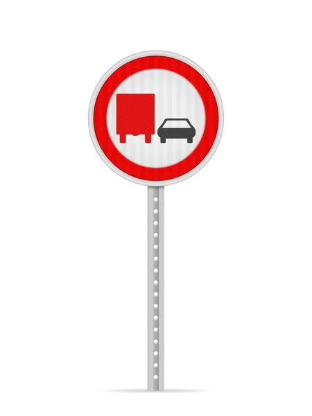 Pas Dépassement Par Camions Panneau Signalisation Sur Fond Blanc Illustration — Image vectorielle