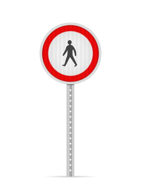 Pedestrians Road Sign White Background Vector Illustration — Stock Vector