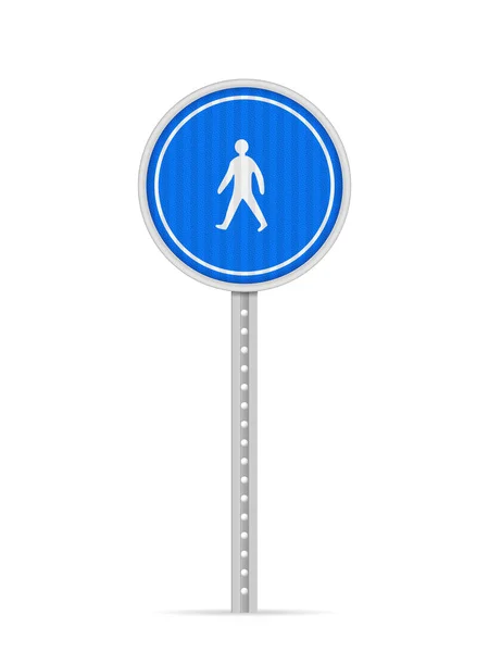 Fußgänger Nur Verkehrszeichen Auf Weißem Grund Vektorillustration — Stockvektor