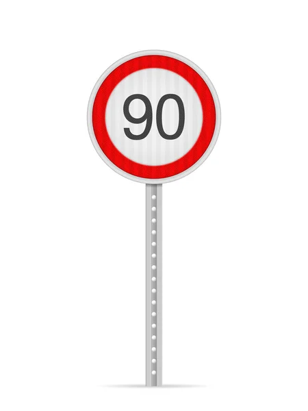 Speed Limit Road Sign White Background Vector Illustration — Stock Vector