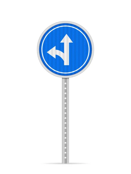 Straight Left Only Road Sign White Background Vector Illustration — Stock Vector