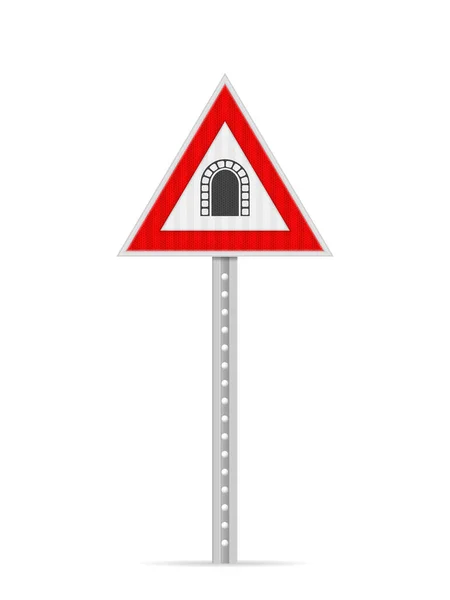 Tunnel Road Sign White Background Vector Illustration — Stock Vector