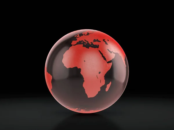 Glass World Globe Black Background Illustration — Stock Photo, Image