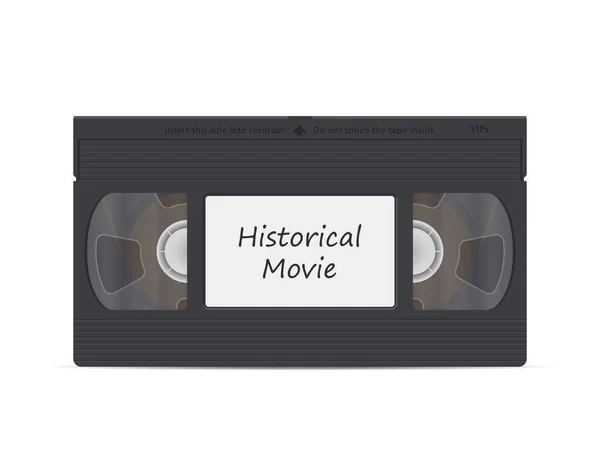 Videokassette Historischer Film Auf Weißem Hintergrund Vektorillustration — Stockvektor