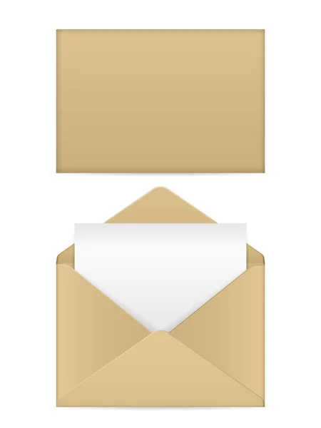 Envelope Definido Fundo Branco Ilustração Vetorial —  Vetores de Stock