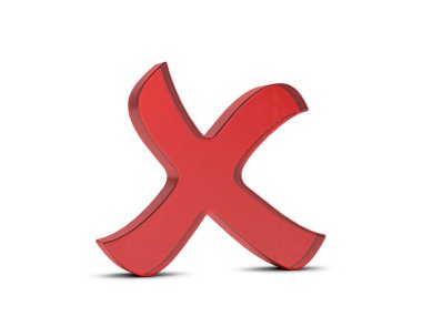 Cam, beyaz arka planda iptal edildi. 3d illüstrasyon.