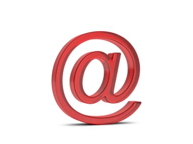 Beyaz arka planda cam bir e-posta. 3d illüstrasyon.