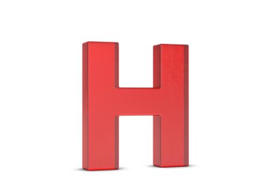 Beyaz arkaplanda H harfi var. 3d illüstrasyon.