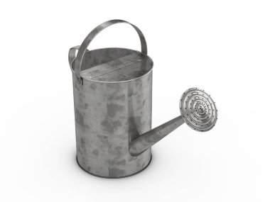 Beyaz arka planda su kovası. 3d illüstrasyon.