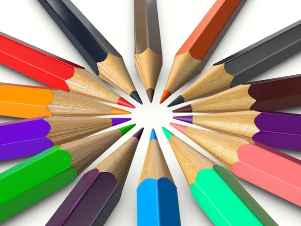 Pencils White Background Illustration — Stock Photo, Image