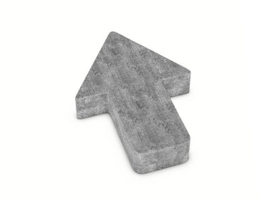 Beyaz arka planda somut ok sembolü. 3d illüstrasyon.