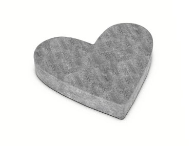 Beyaz arka planda somut kalp sembolü. 3d illüstrasyon.