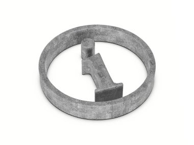 Beyaz arka planda somut bilgi sembolü. 3d illüstrasyon.