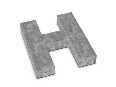 Beyaz arka planda H harfi var. 3d illüstrasyon.