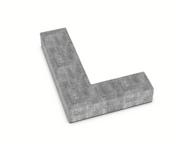 Beyaz arka planda L harfi var. 3d illüstrasyon.