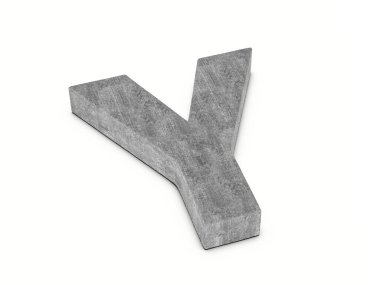 Beyaz arka planda Y harfi var. 3d illüstrasyon.