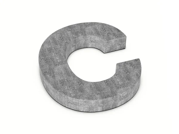 白い背景のコンクリート文字C 3Dイラスト — ストック写真