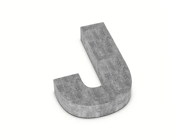 白い背景にコンクリート文字J 3Dイラスト — ストック写真