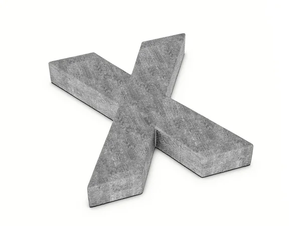 白い背景にコンクリート文字X 3Dイラスト — ストック写真