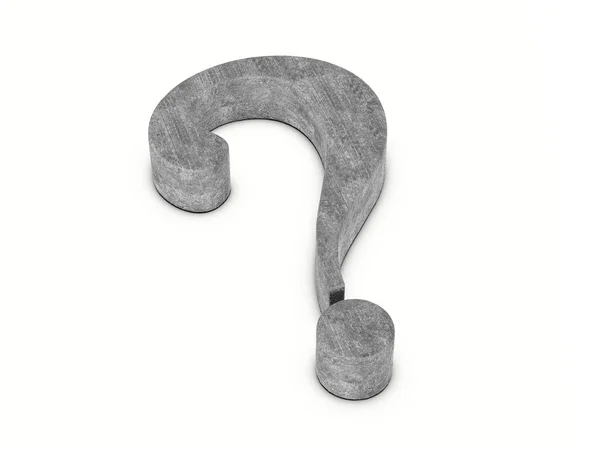 Concrete Question Symbol White Background Illustration — Stock Photo, Image