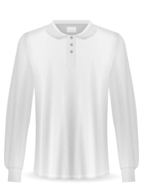 Beyaz arka planda uzun kollu tişört. Vektör illüstrasyonu.