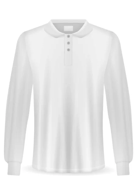 Shirt Lång Ärm Vit Bakgrund Vektorillustration — Stock vektor