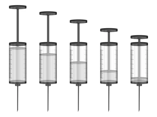 Syringe Set White Background Vector Illustration — Stock Vector