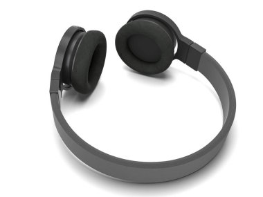 Beyaz arka planda kulaklıklar. 3d illüstrasyon.