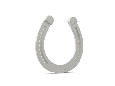 Beyaz arka planda at nalı. 3d illüstrasyon.