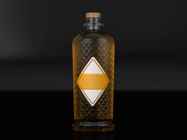 Gin bottle on a white background. 3d illustration.