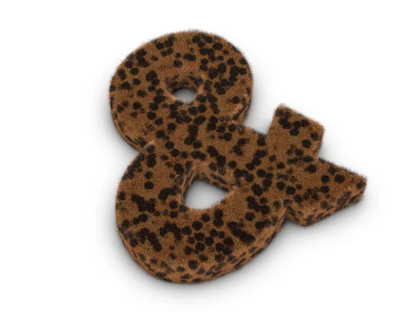 Fur Ampersand Symbol Bílém Pozadí Ilustrace — Stock fotografie