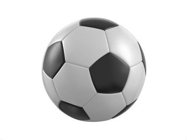 Beyaz bir arka plan üzerinde futbol topu. 3D çizim.