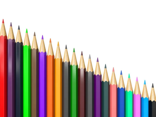 Pencils White Background Illustration — Stock Photo, Image