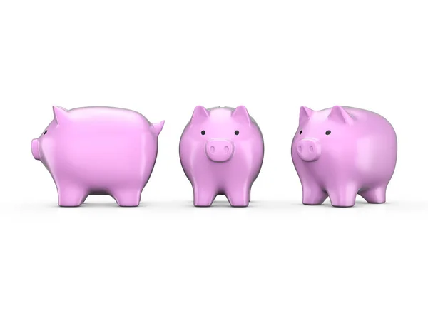 Piggy Banks White Background Illustration — Stock Photo, Image