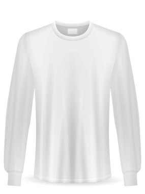 Beyaz arka planda uzun kollu tişört. Vektör illüstrasyonu.