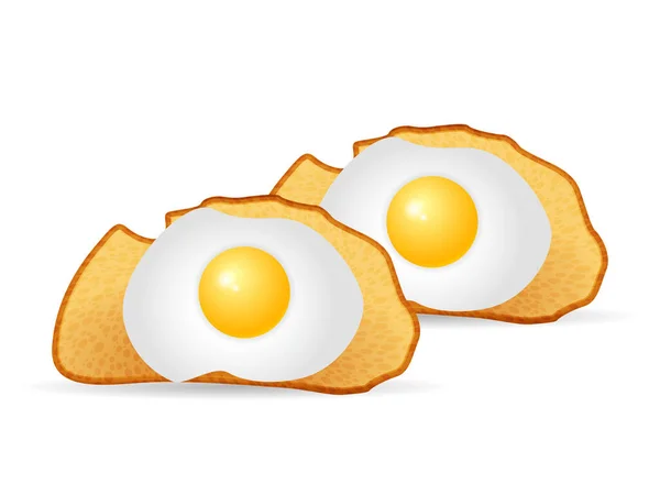 Brood Toast Met Een Witte Achtergrond Vectorillustratie — Stockvector