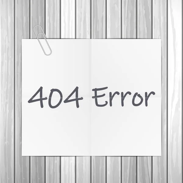 Bloc Notas 404 Texto Error Sobre Fondo Madera Ilustración Vectorial — Vector de stock