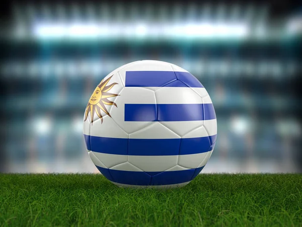 Pallone Calcio Bandiera Uruguay Campo Calcio Illustrazione — Foto Stock