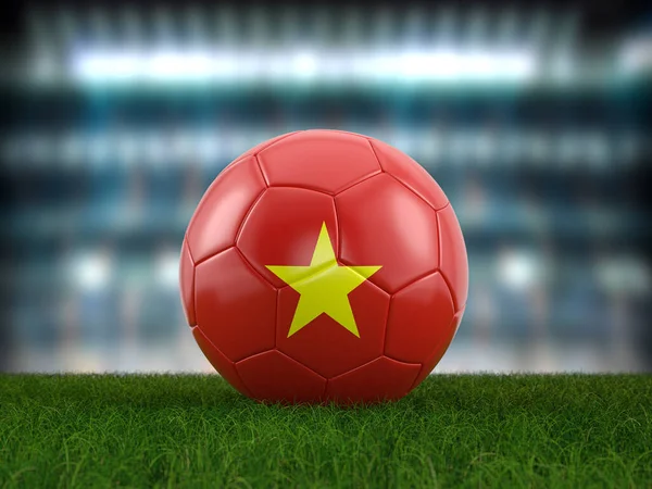 Pallone Calcio Bandiera Vietnam Campo Calcio Illustrazione — Foto Stock